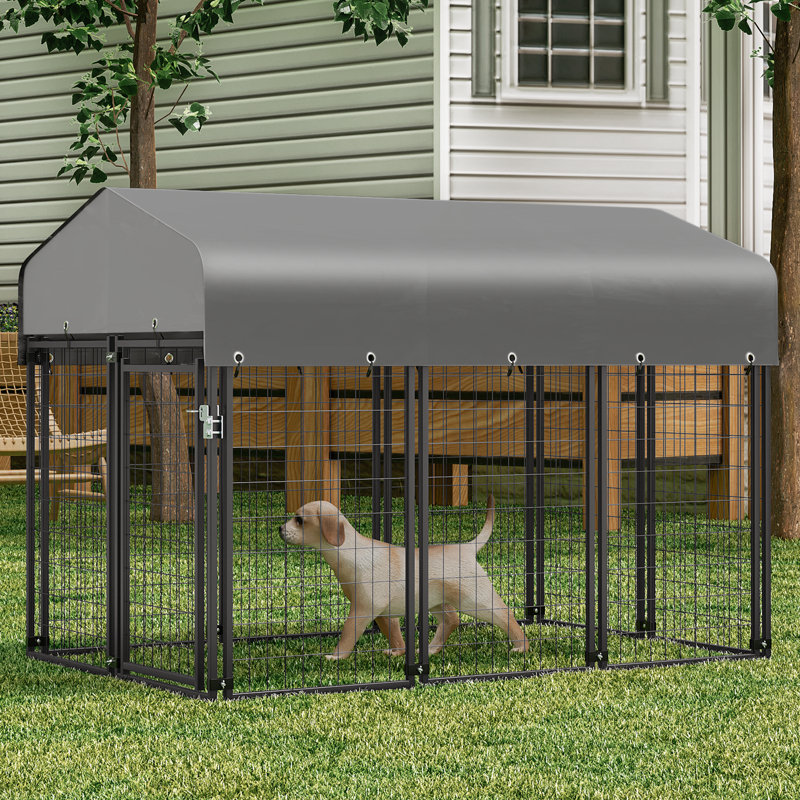 Dog cage with roof best sale